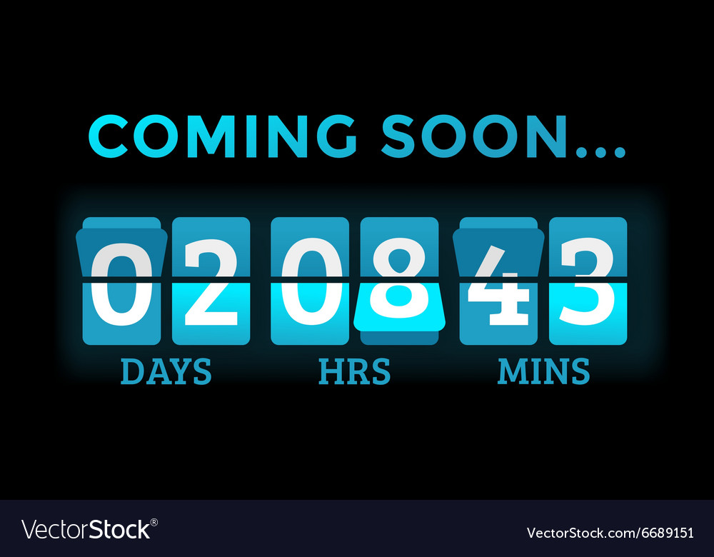 Countdown Clock Digits Board Panels Timer Vector Image