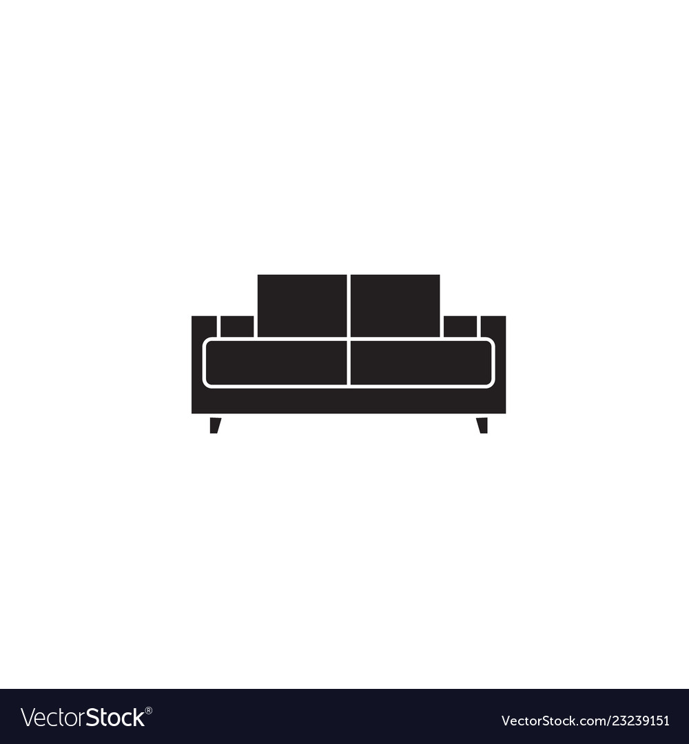 Dual Recliner Black Concept Icon Royalty Free Vector Image