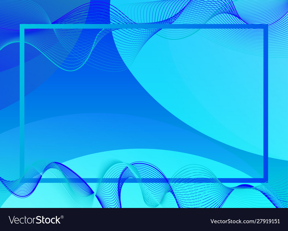 Frame template design with blue background Vector Image