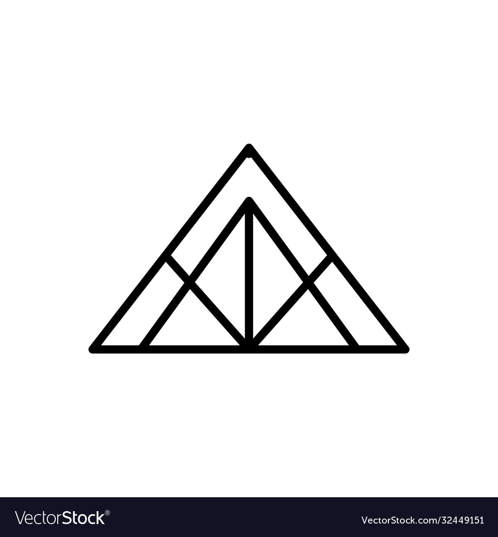 Geometric triangular shape icon line style