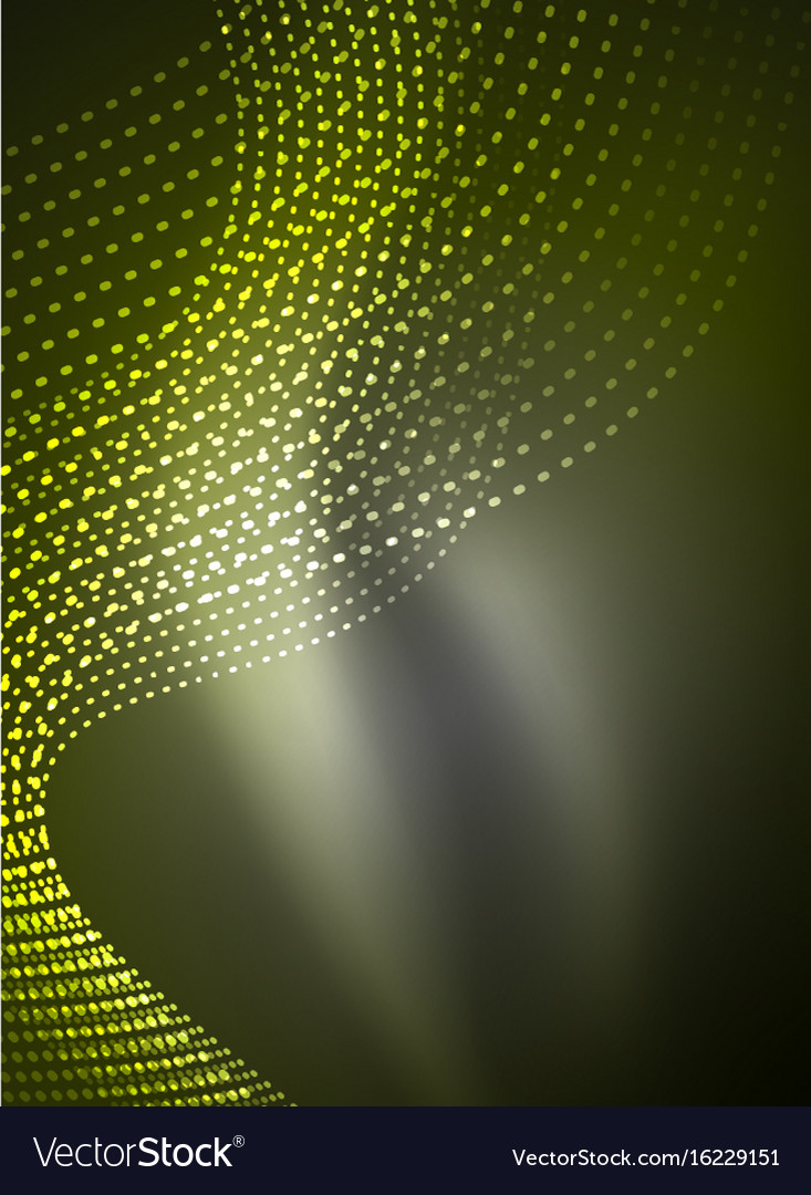 Glowing wave created with particles on dark color