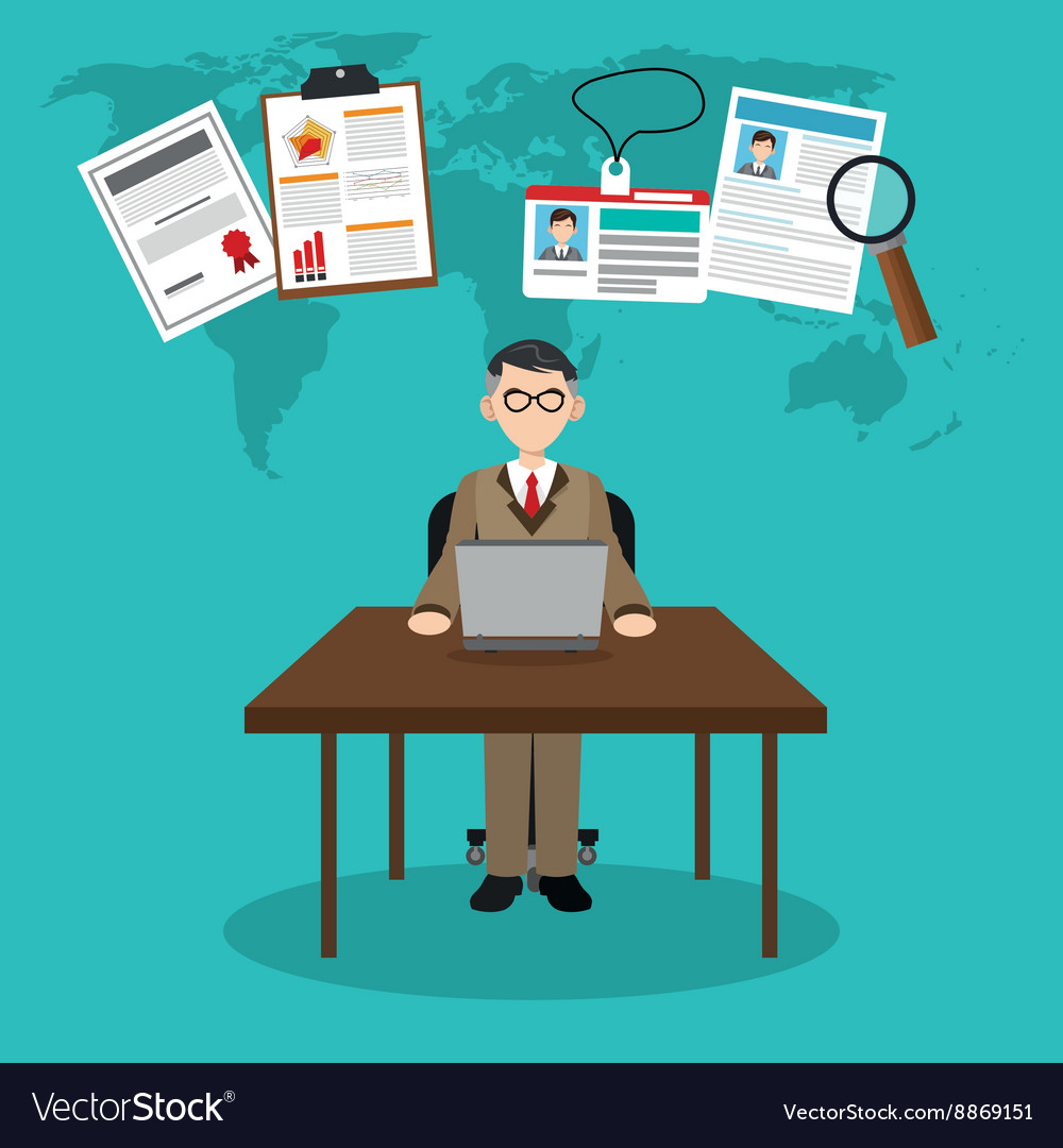 Human resources design people icon colorful
