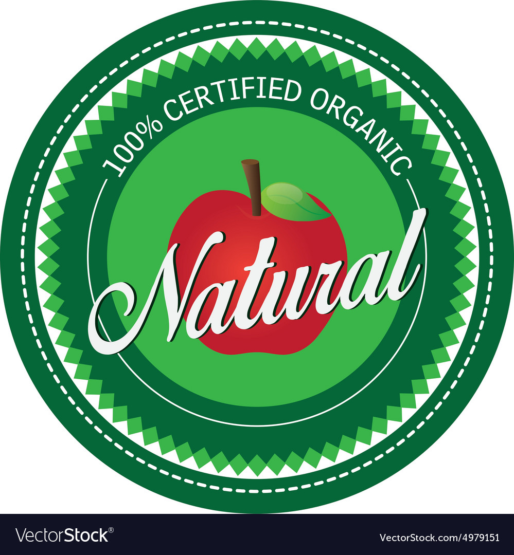 Isolated label with text for organic products Vector Image