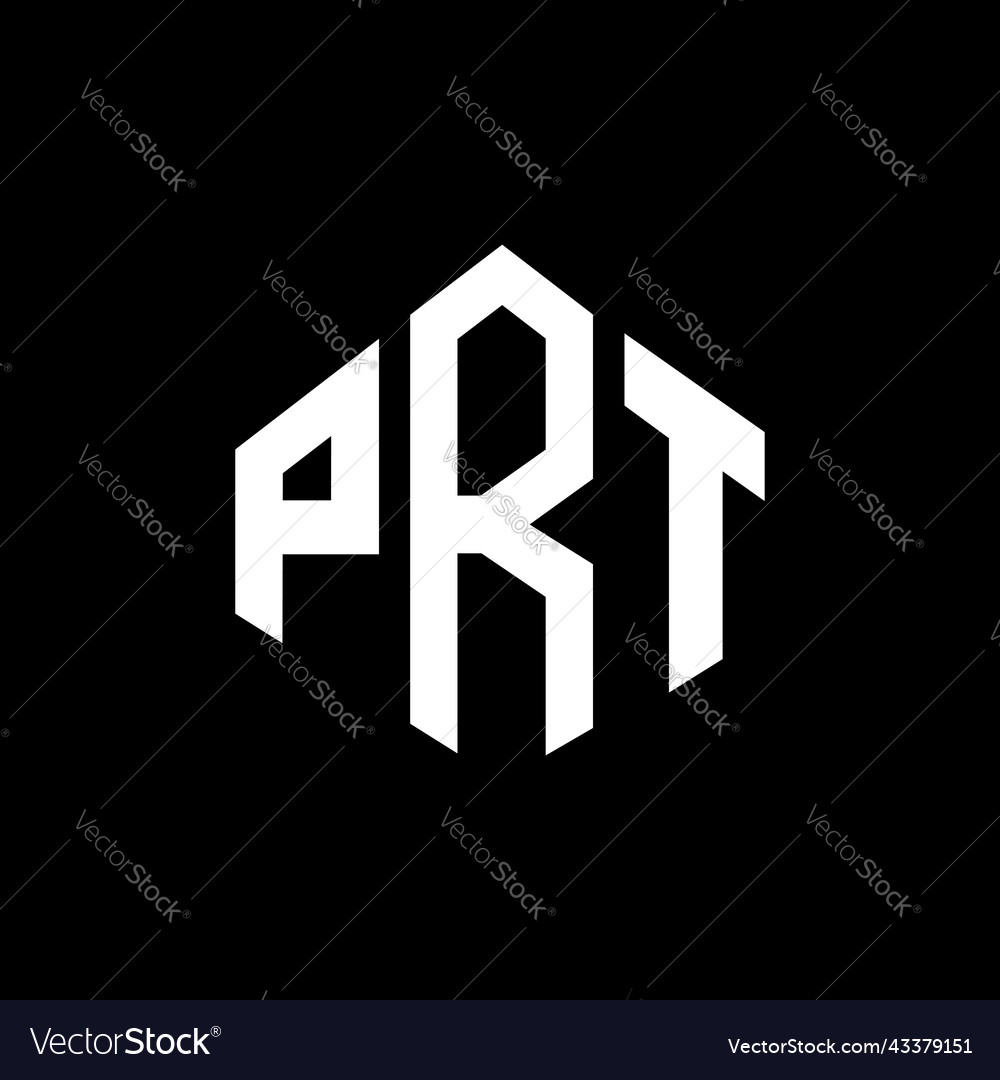 Prt letter logo design with polygon shape Vector Image