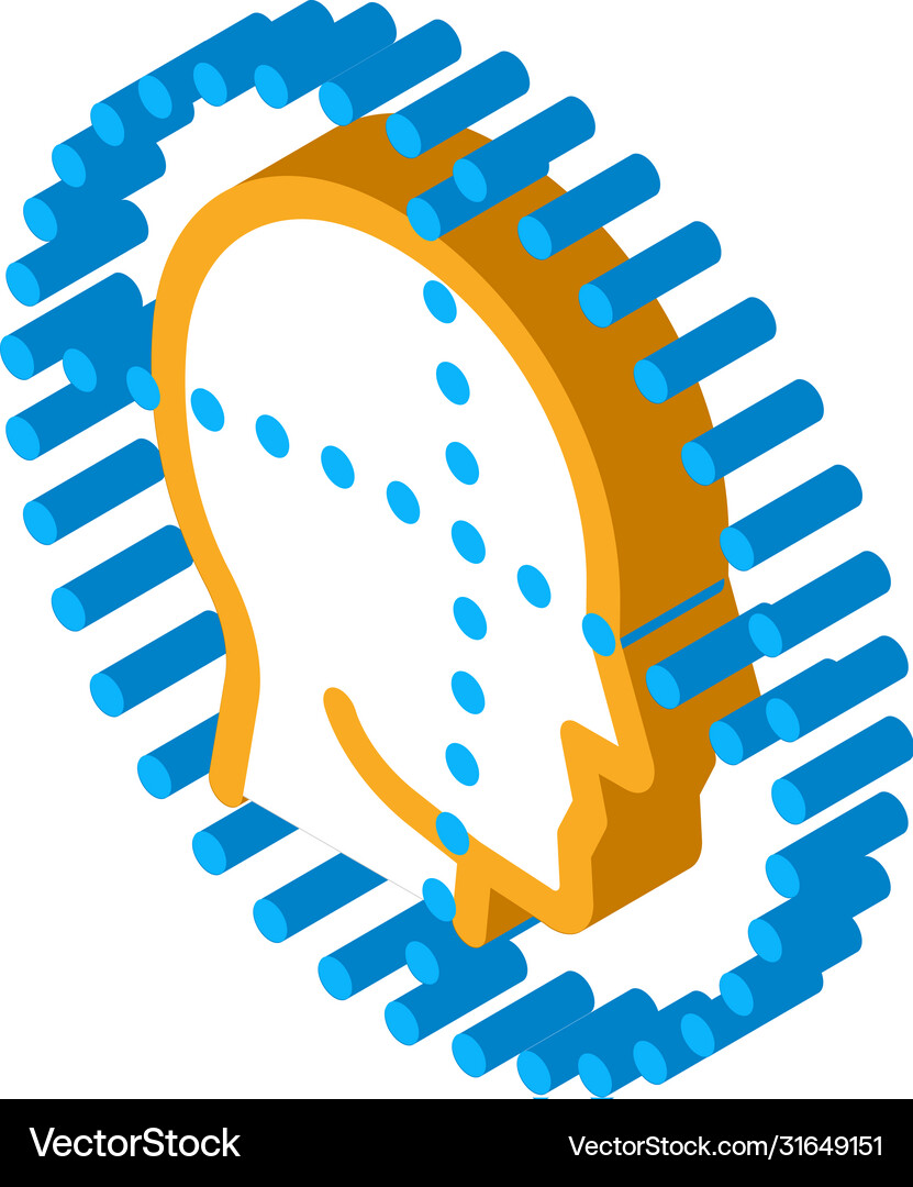Scan head authentication isometric icon Royalty Free Vector