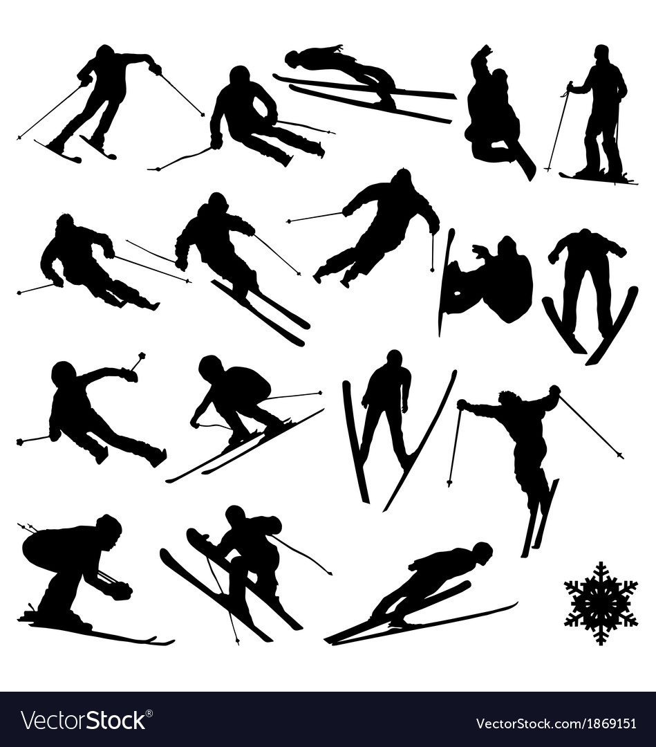 Skiing Royalty Free Vector Image - VectorStock