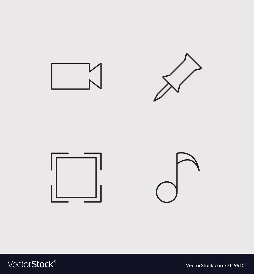 User interface simple linear icons set outlined