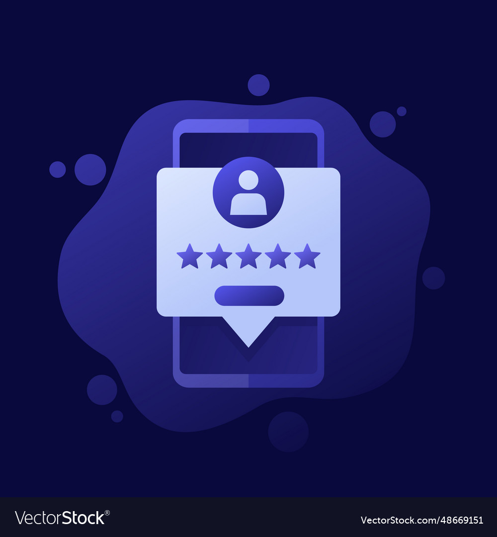User rating icon with a phone design
