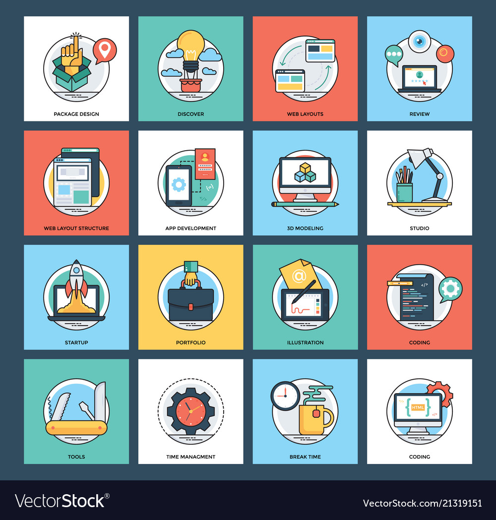 Web and development pack vector image Web and development pack