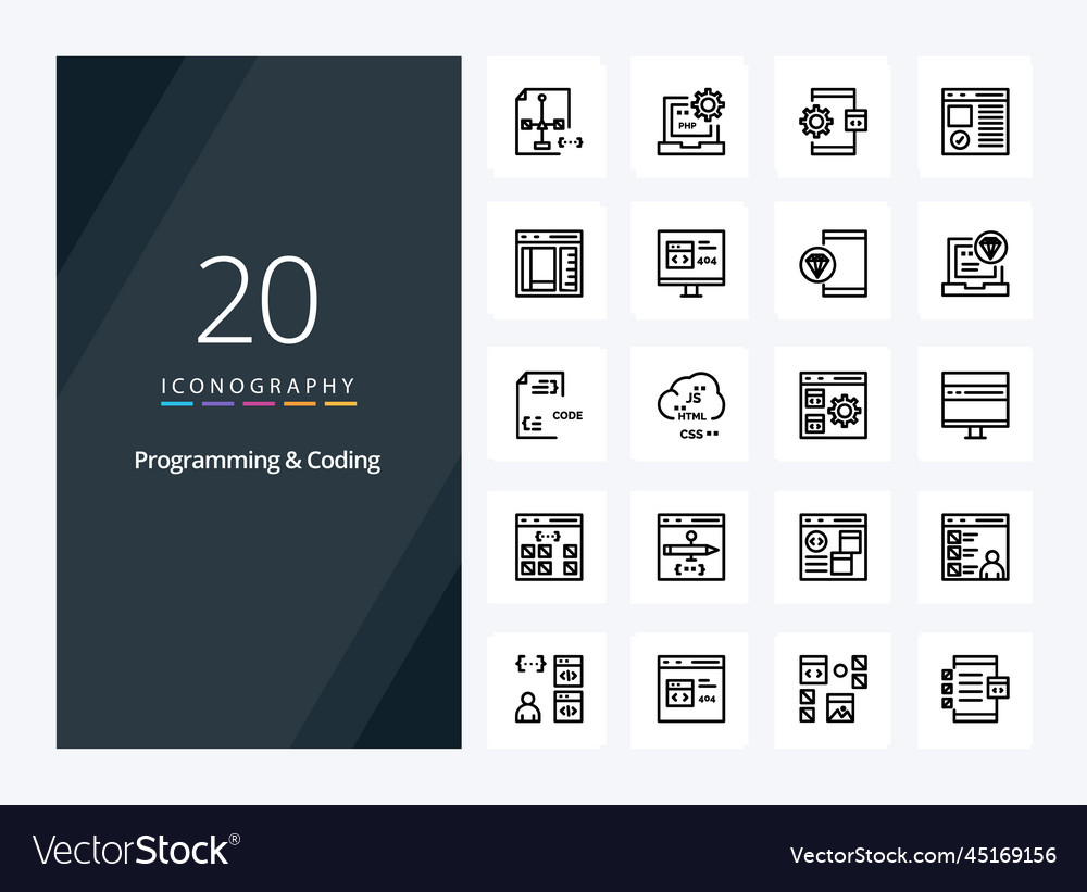 20 Programmierung und Kodierung Umrisssymbol