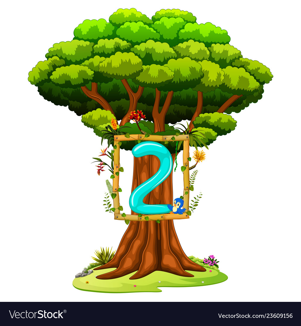 A tree with number two figure