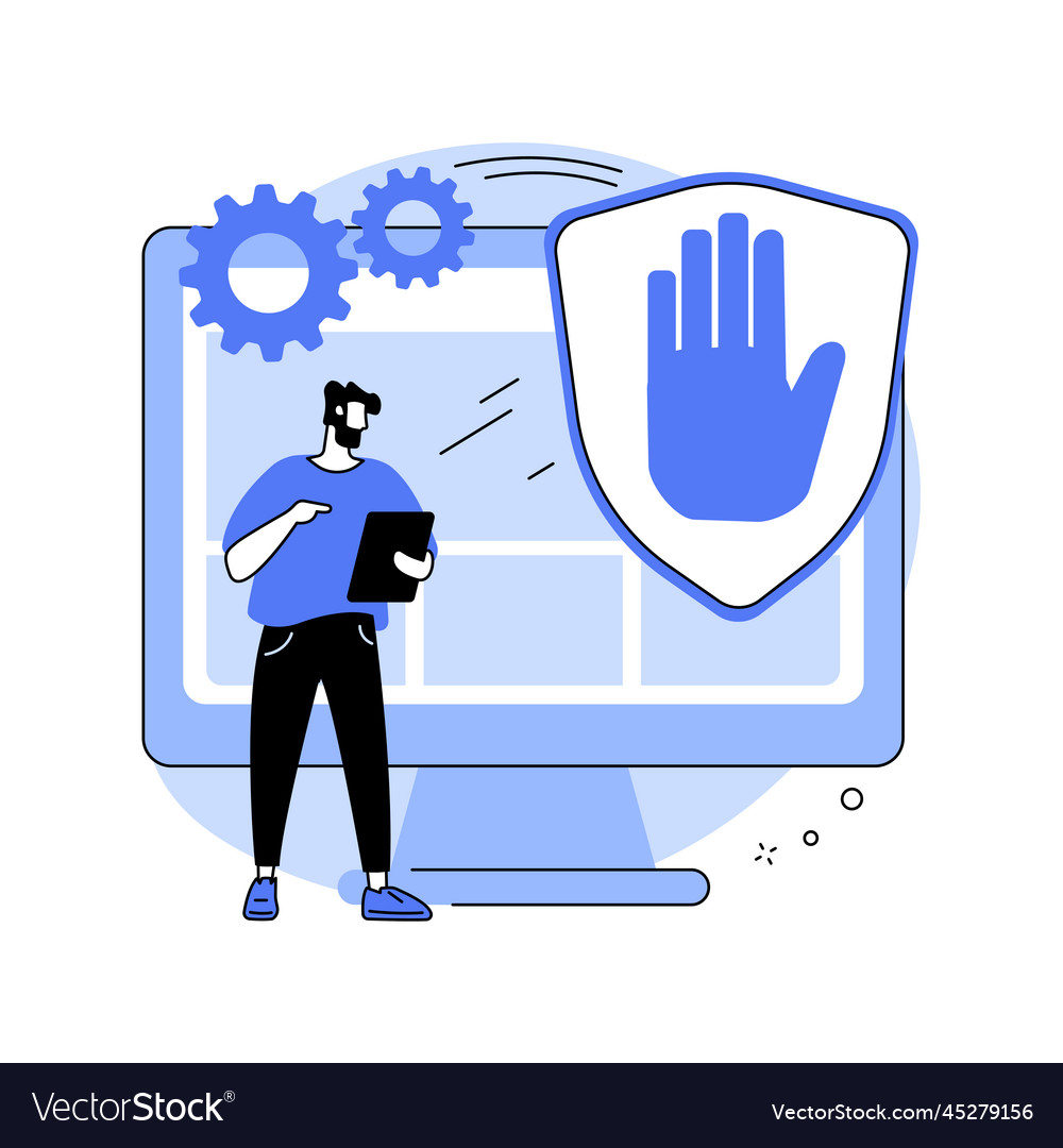 Ad blocking software abstract concept vector image Ad blocking software abstract concept