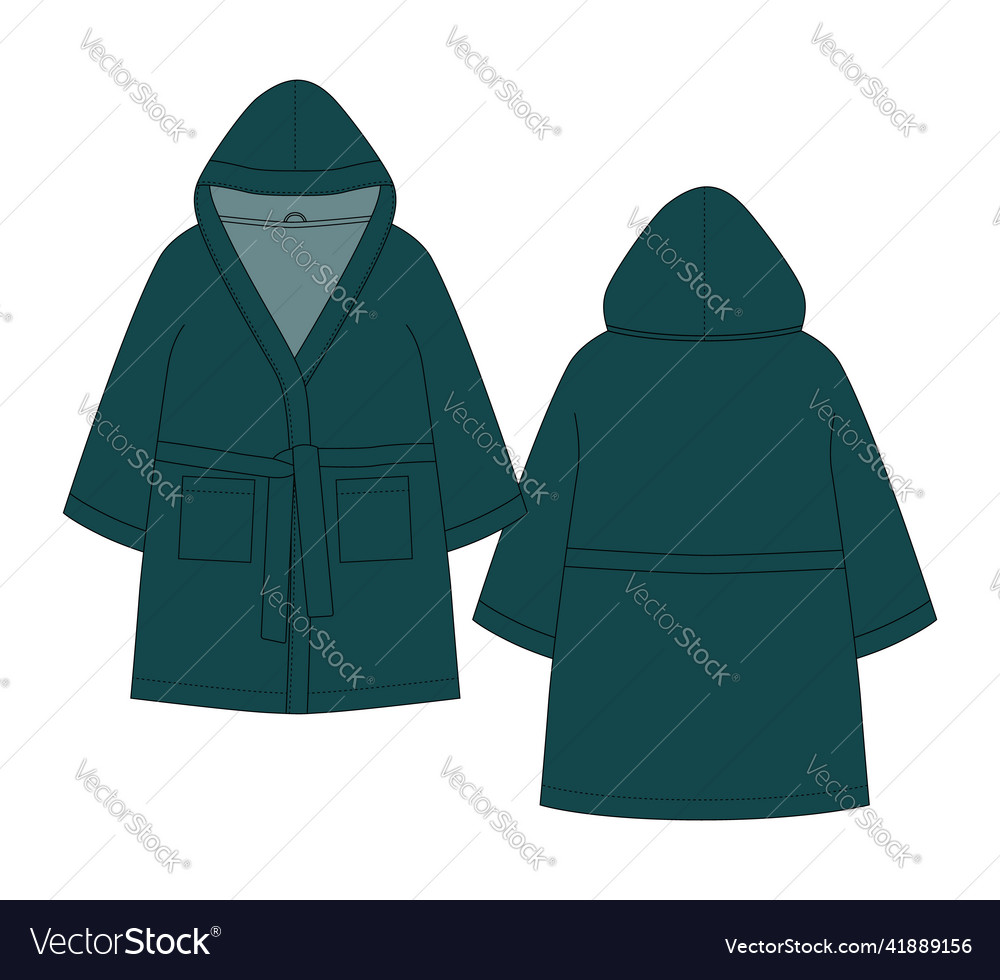 Bathrobe technical sketch hooded