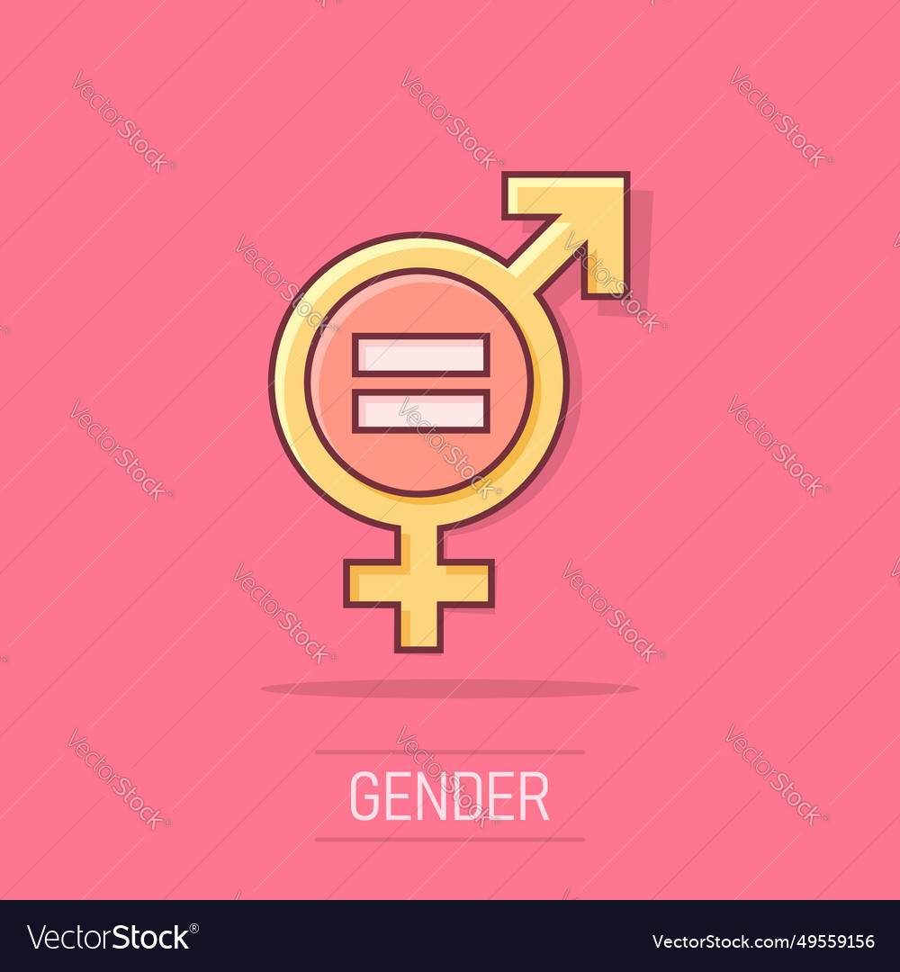 Cartoon Gender Equal Icon In Comic Style Men Vector Image 5903