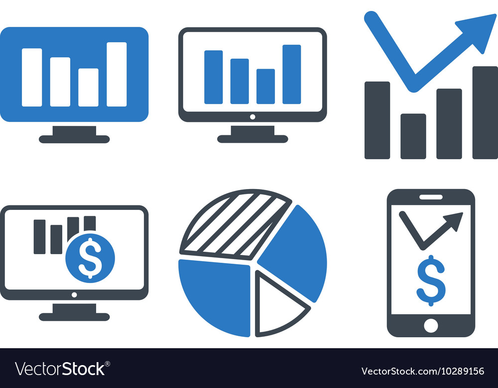 Diagrammüberwachung flache Icons