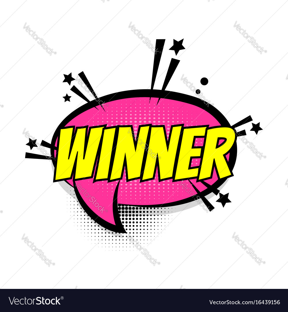 Premium Vector  You win lettering pop art text banner.