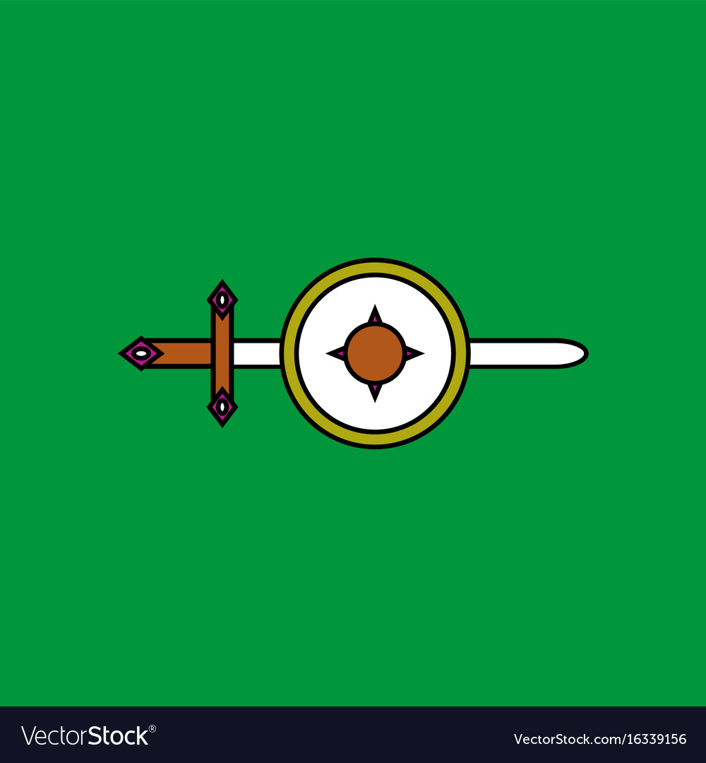 Flat icon design collection sword and shield