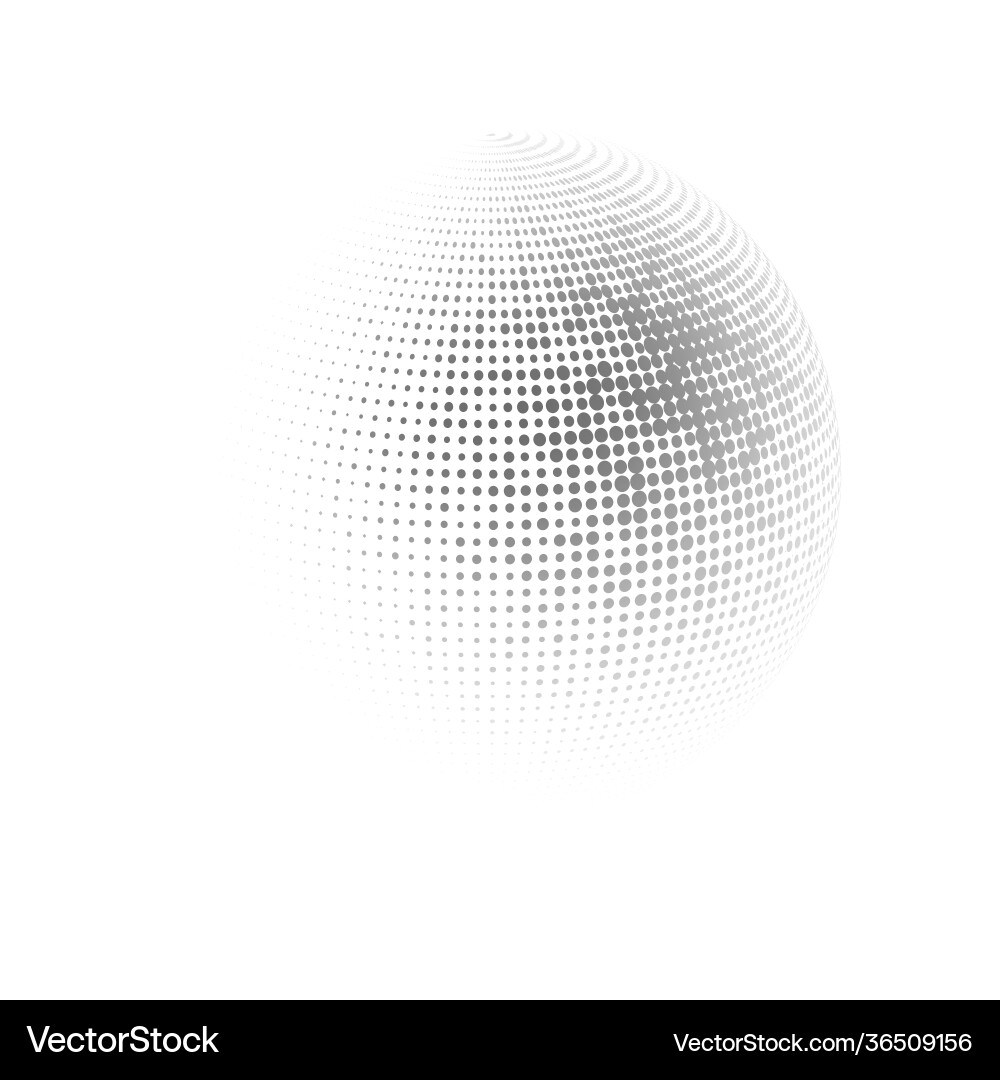 Halftone sphere dotted circle Royalty Free Vector Image