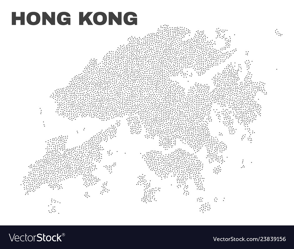 Hong kong map of dots vector image Hong kong map of dots