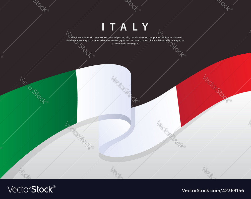 Italy flag flowing Royalty Free Vector Image - VectorStock