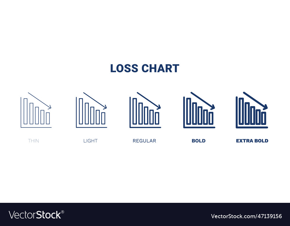 Loss chart icon thin light regular bold black
