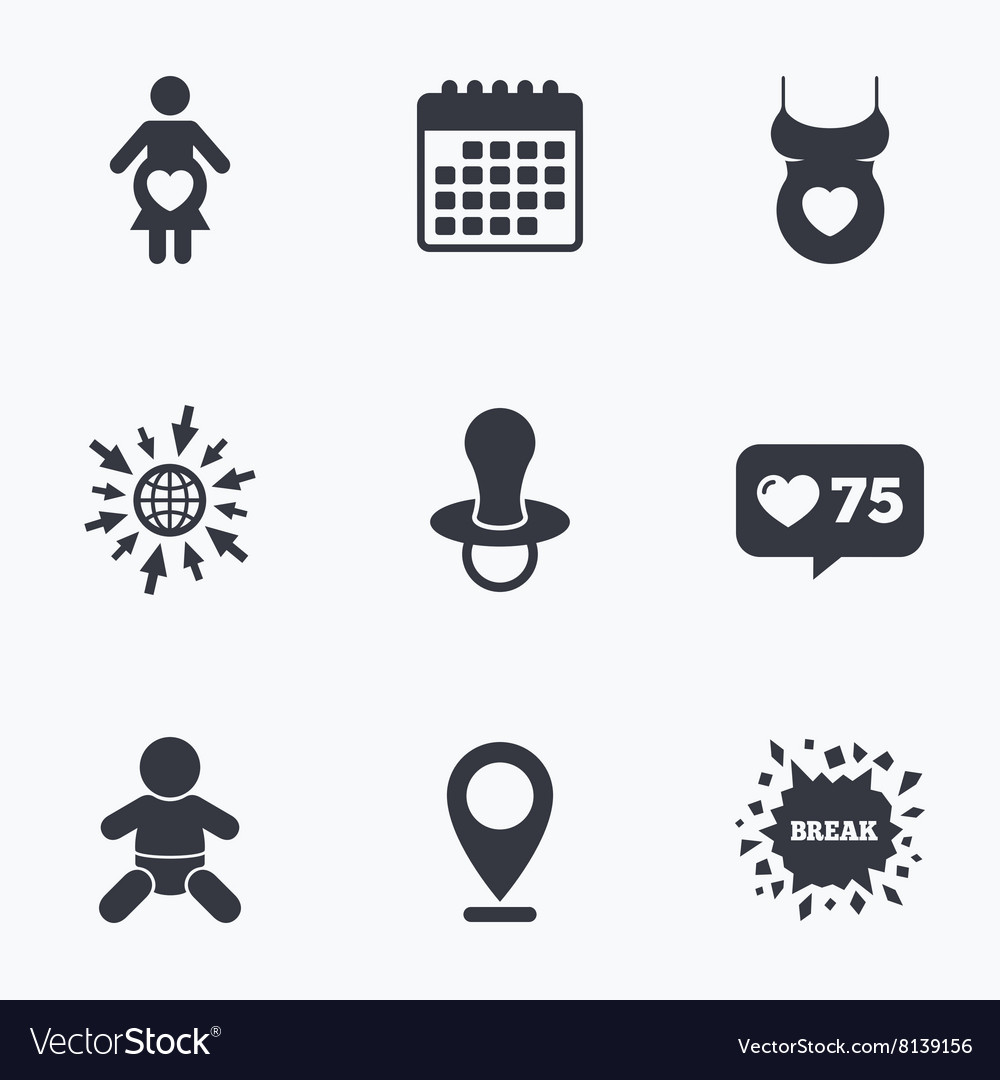 Mutterschaft Icons Baby Baby Schwangerschaft Dummy