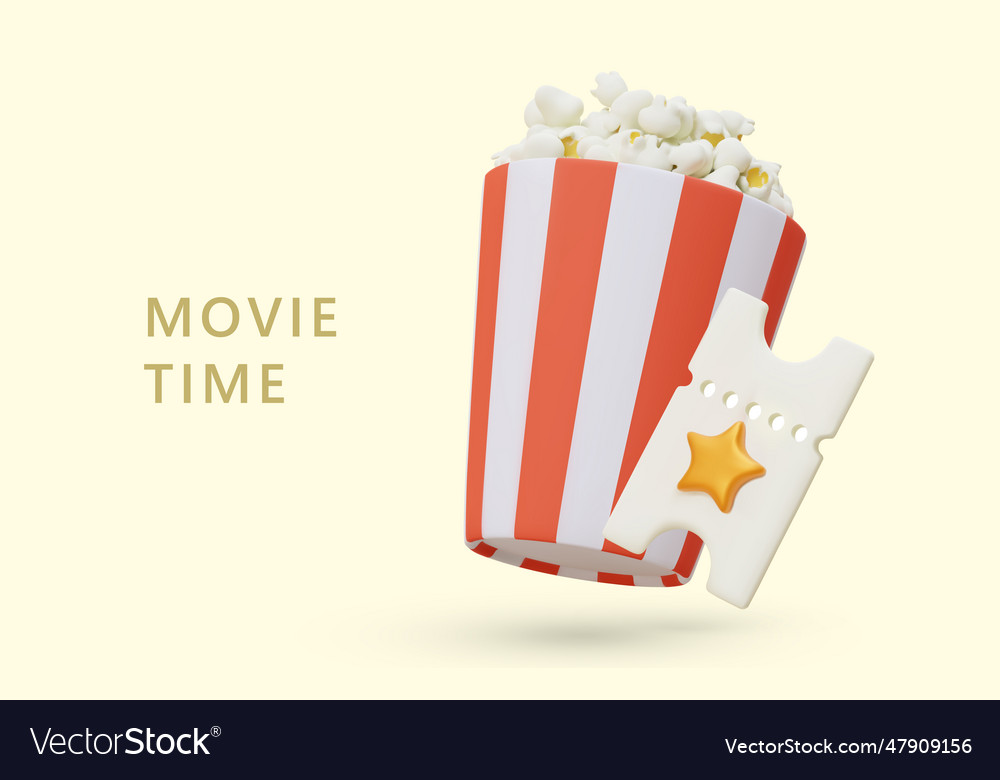 Movie time realistic round striped bucket