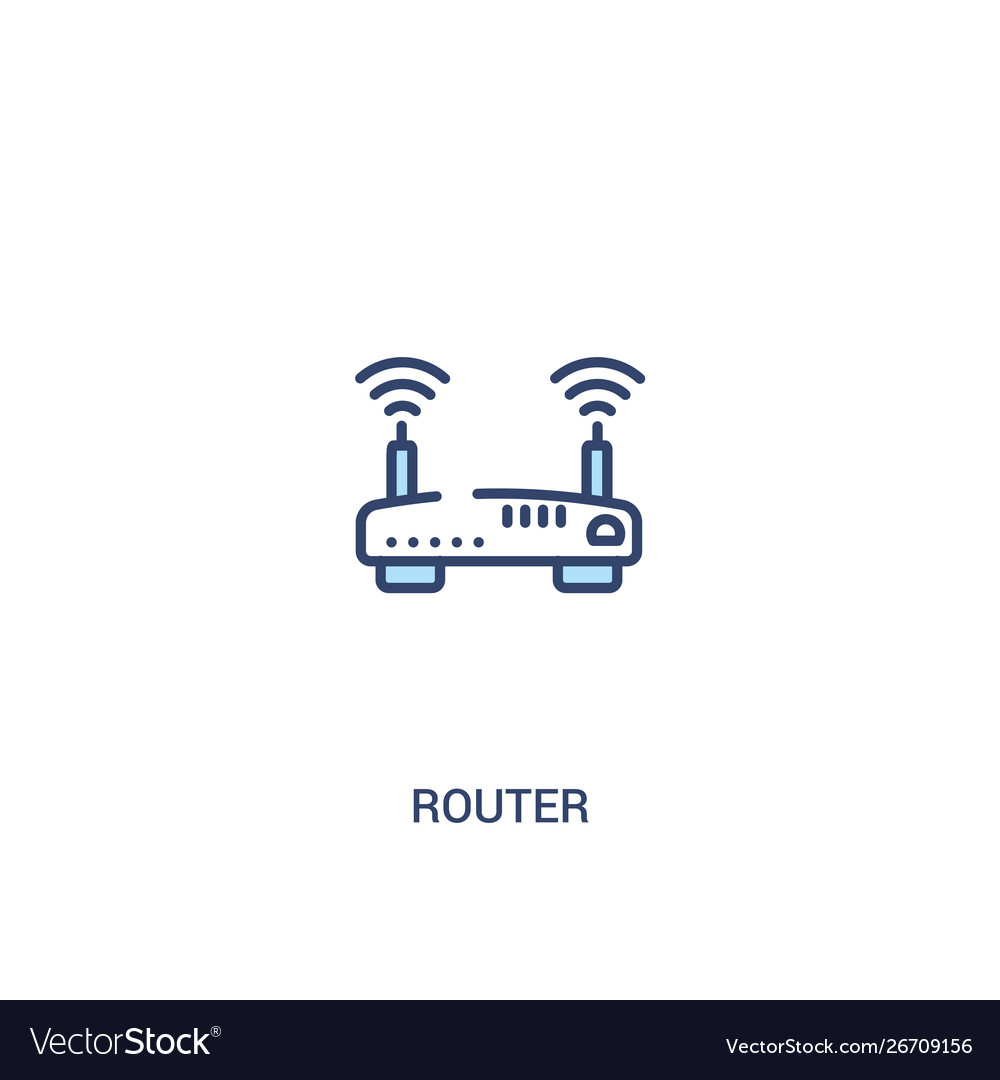 Router concept 2 colored icon simple line element vector image Router concept 2 colored icon simple line element
