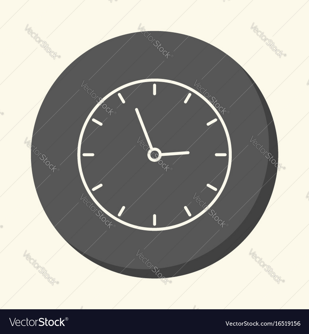 School Wall Clock Circular Line Icon With Vector Image