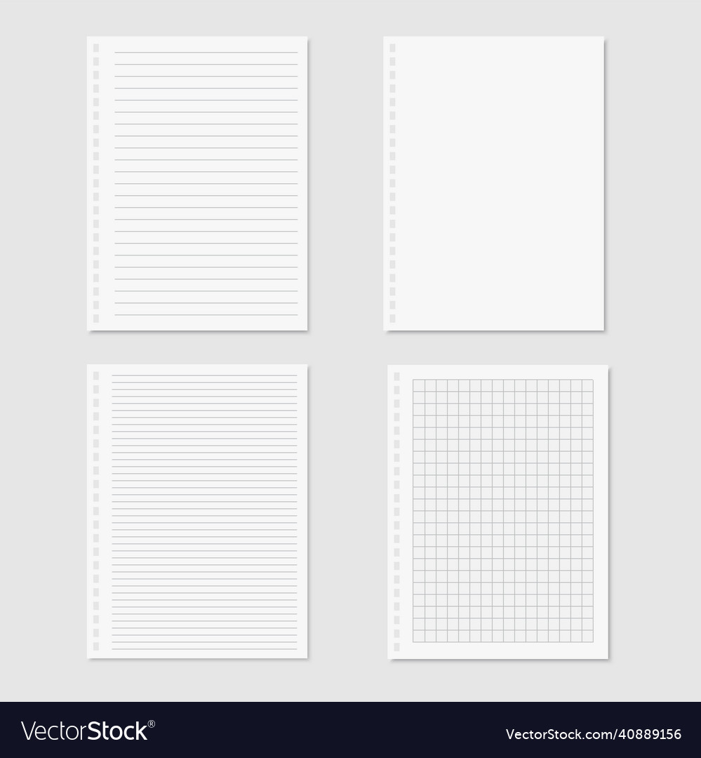 Set of realistic blank sheets square vector image Set of realistic blank sheets square