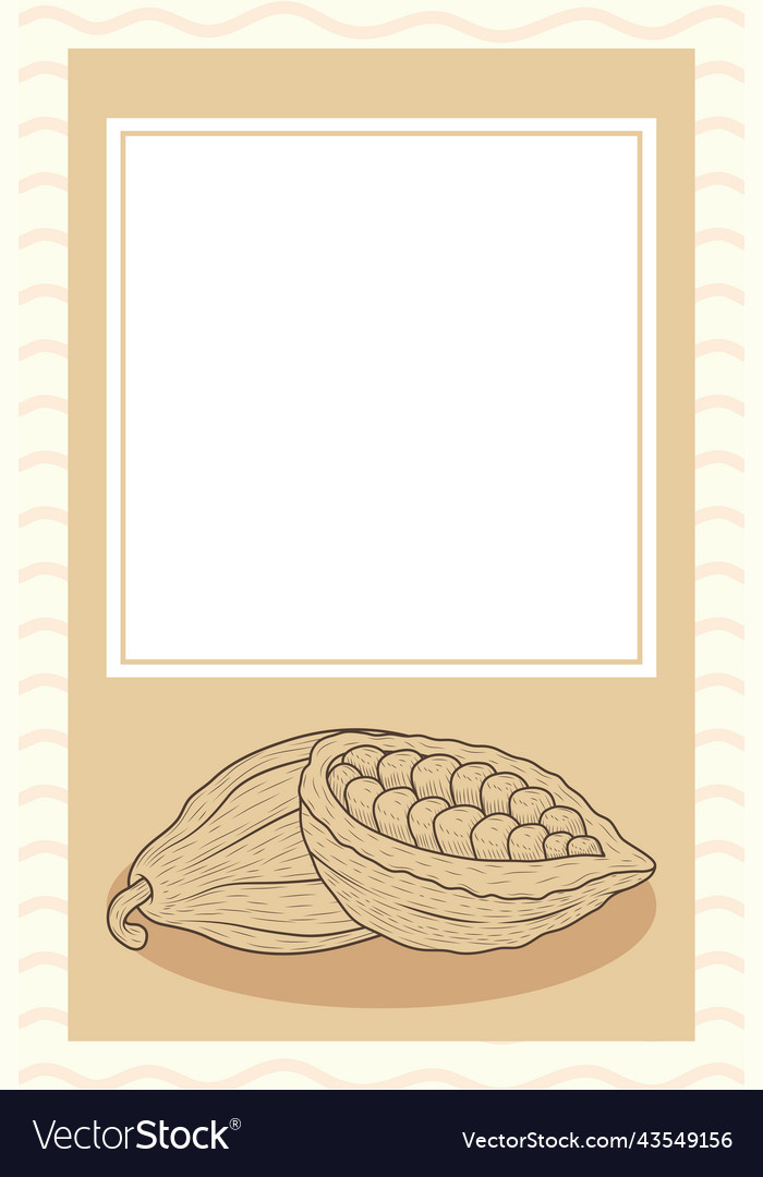 Square frame with cocoa fruits
