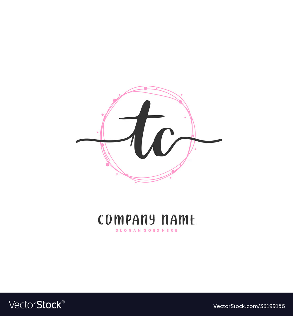 T c tc initial handwriting and signature logo