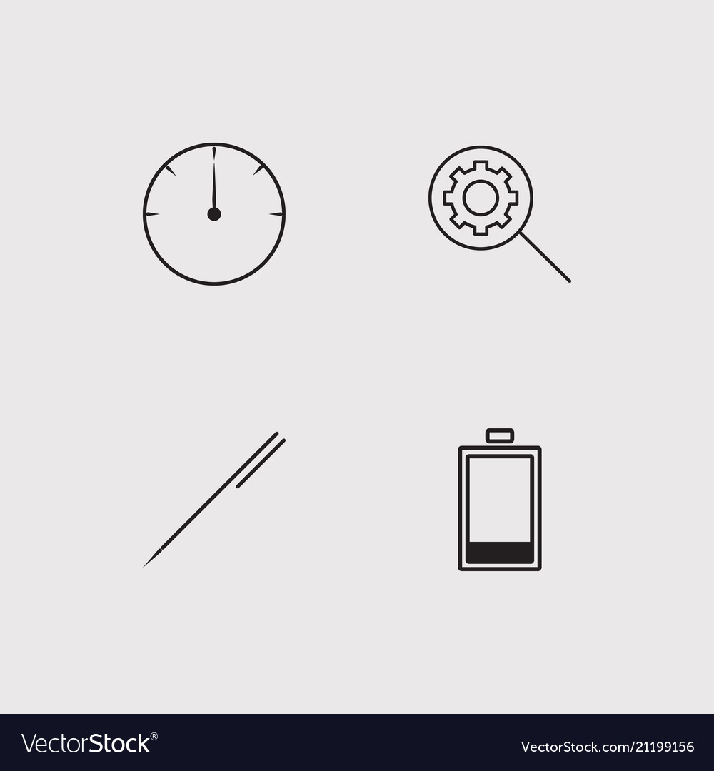User interface simple linear icons set outlined