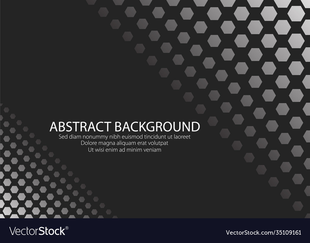 Black background with white color hexagonal shape