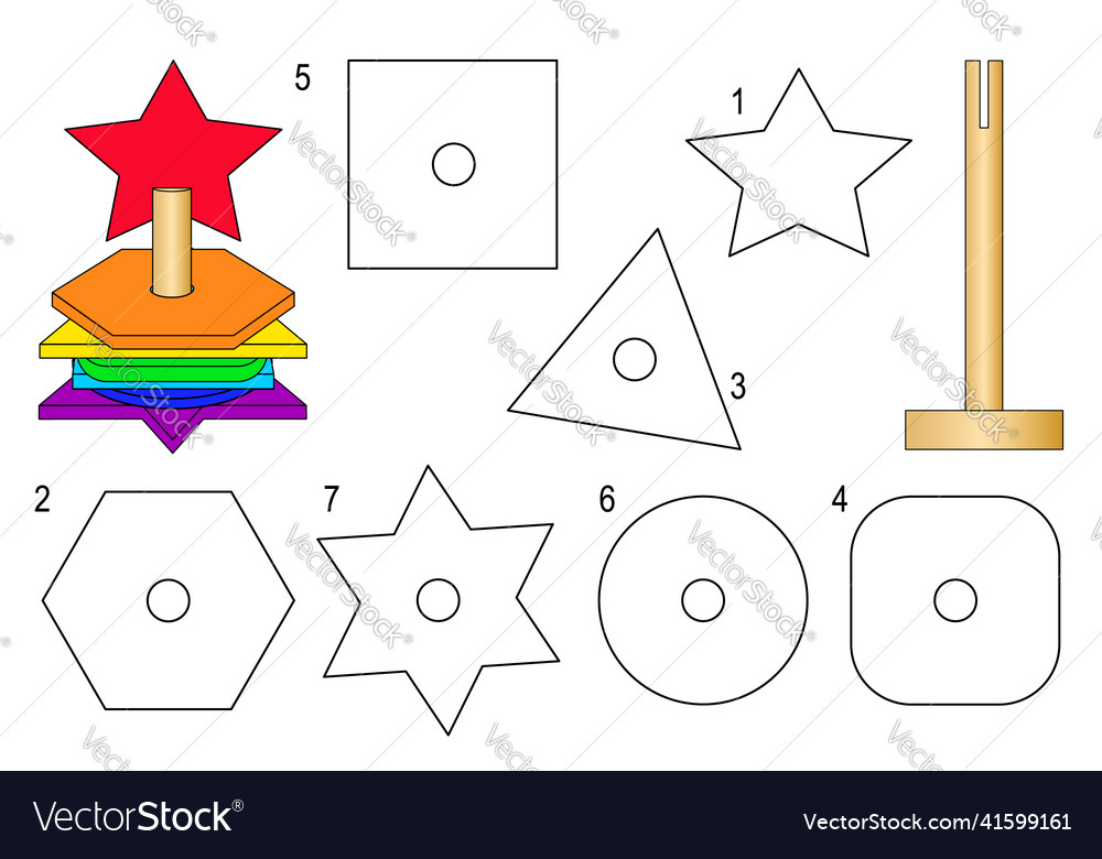 Educational coloring book geometric shapes