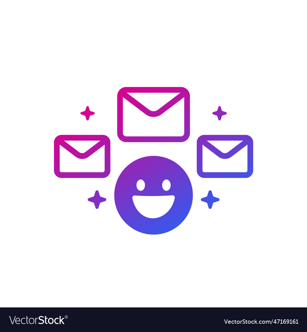 Emails and happy emoji icon