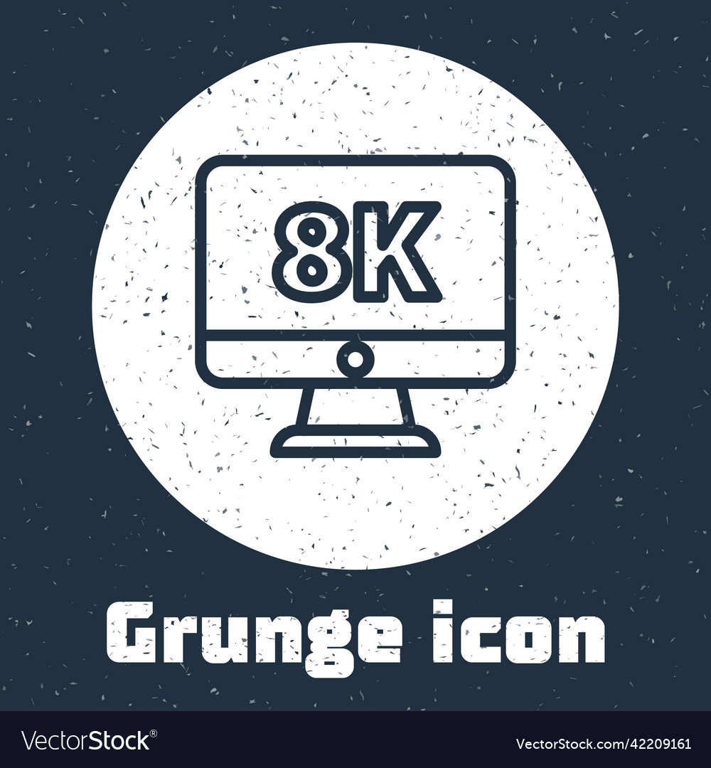 Grunge line computer pc monitor display with 8k vector image Grunge line computer pc monitor display with 8k