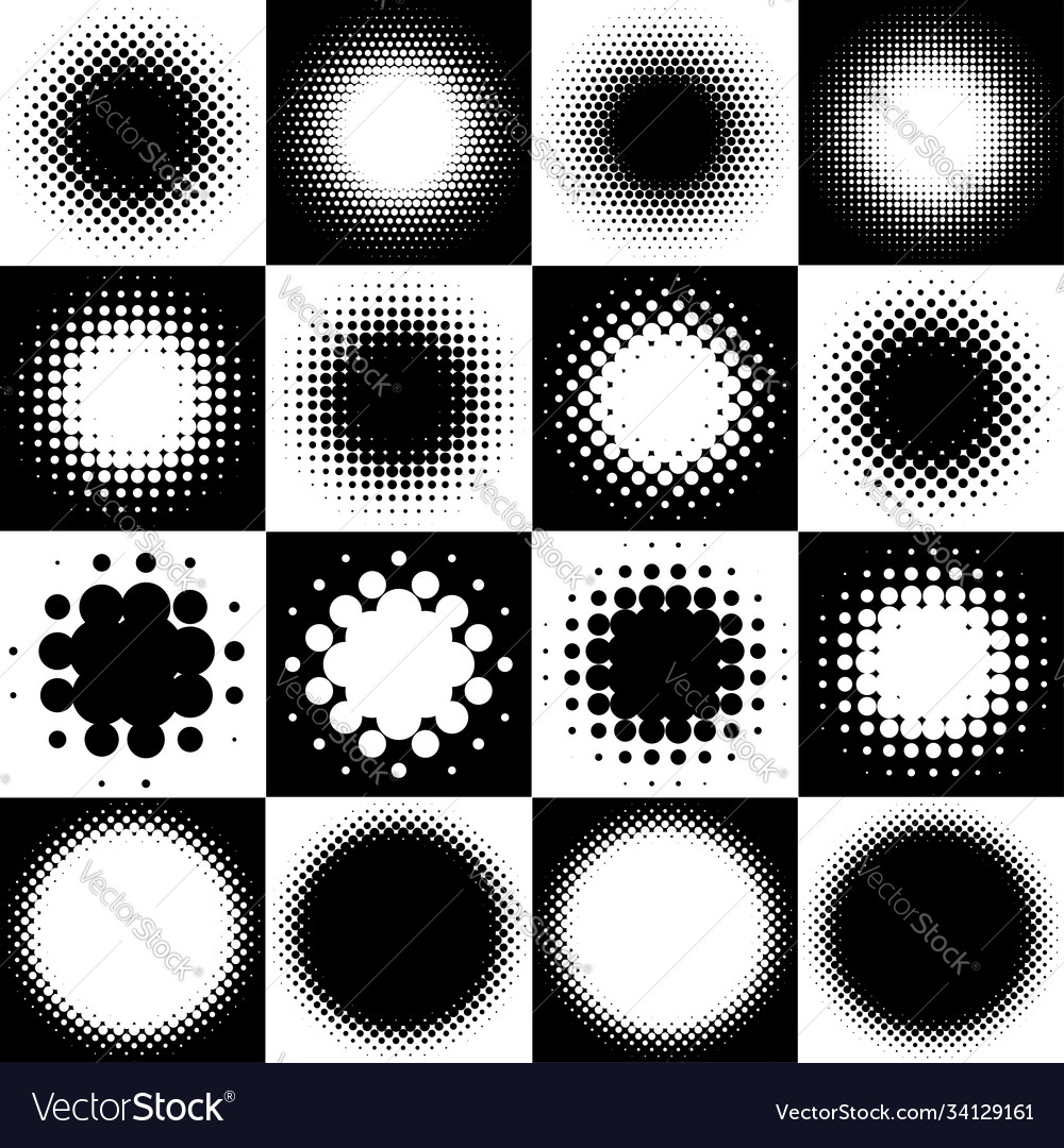 Halftone pattern texture circles dots screentone vector image Halftone pattern texture circles dots screentone