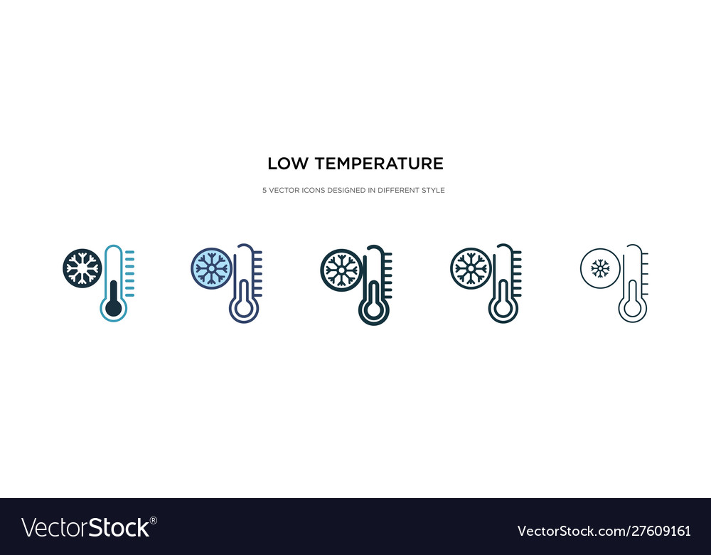 Low temperature icon in different style two vector image Low temperature icon in different style two