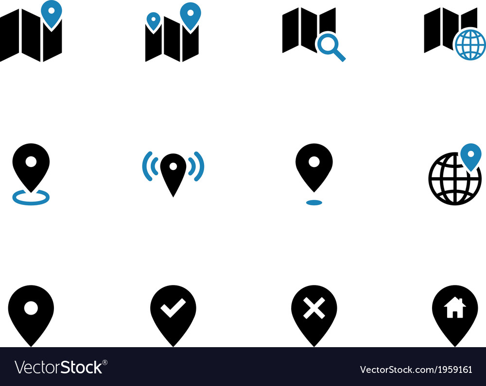 Map duotone icons gps and navigation