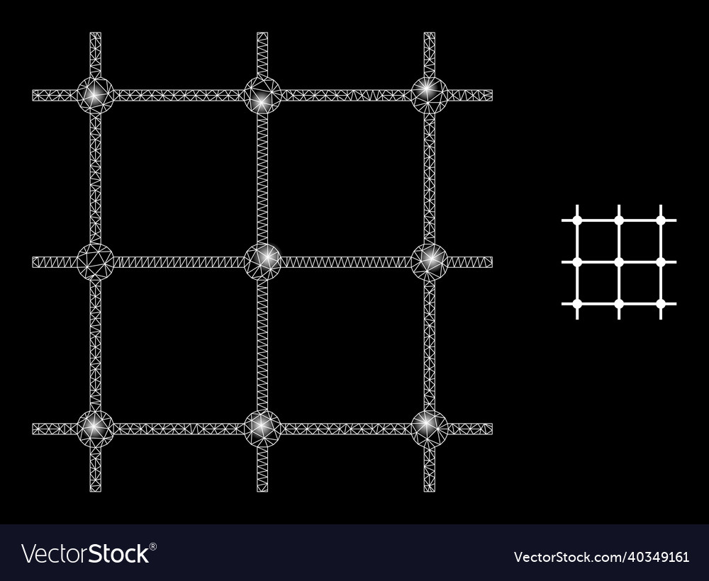 Mesh net grid with majestic carcass dots Vector Image Mesh net grid with majestic carcass dots