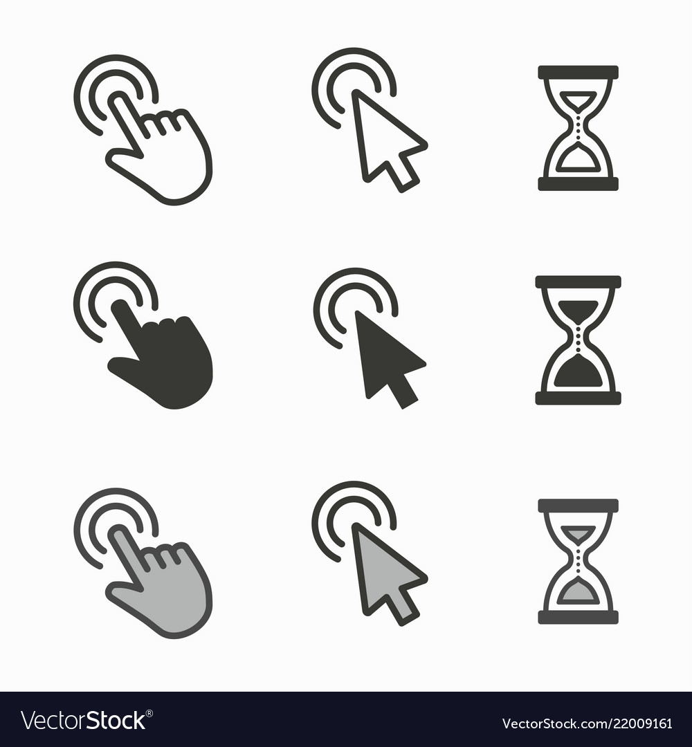 Mouse cursor icons for graphic and web design Vector Image