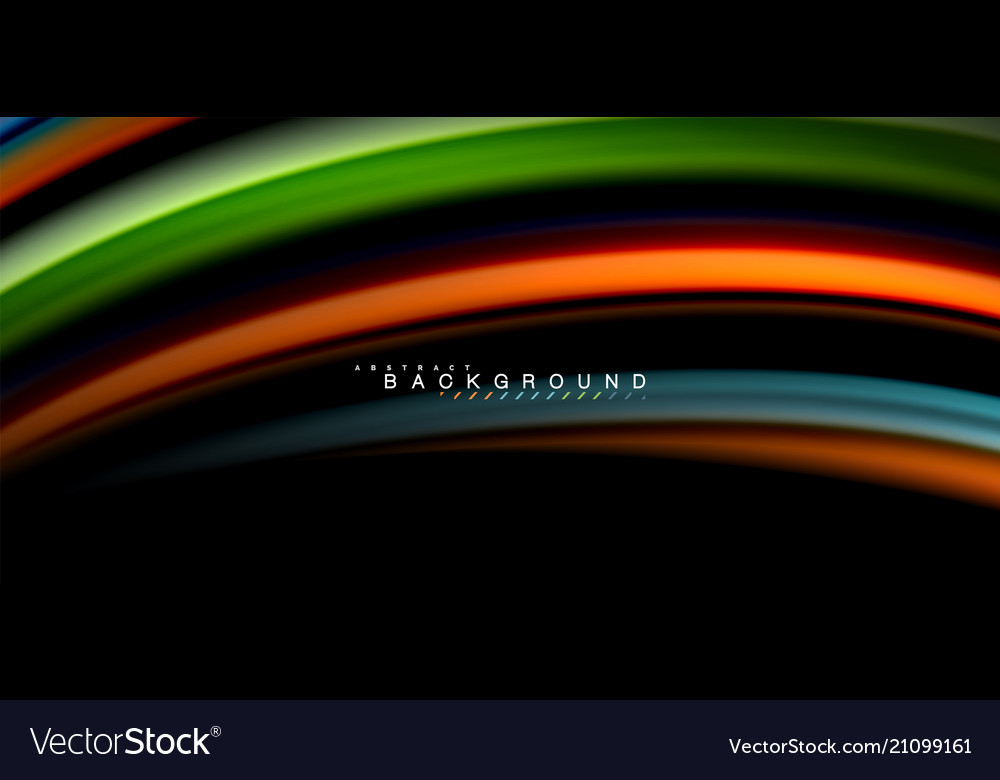 Multicolored wave lines on black background design vector image Multicolored wave lines on black background design