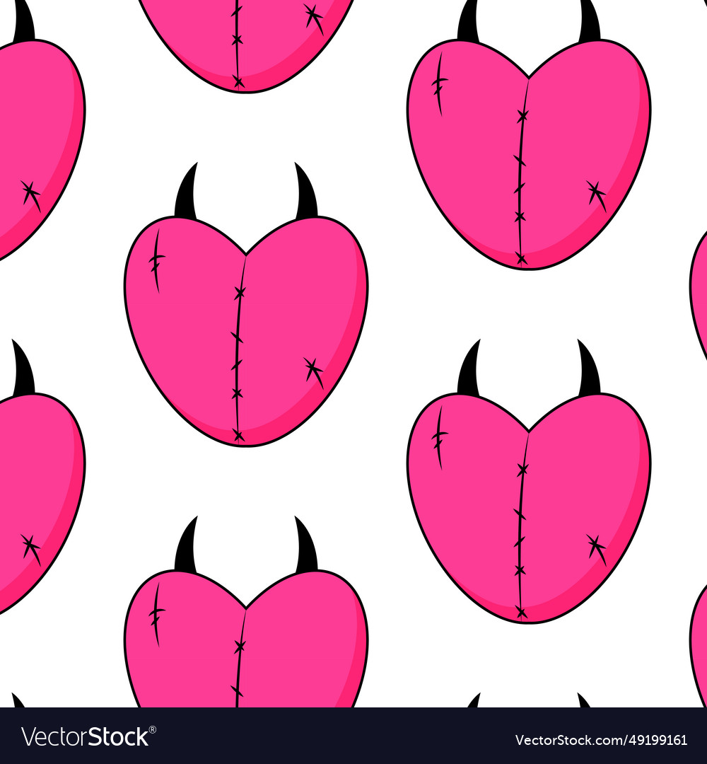 Pink Heart Emo Goth Pattern