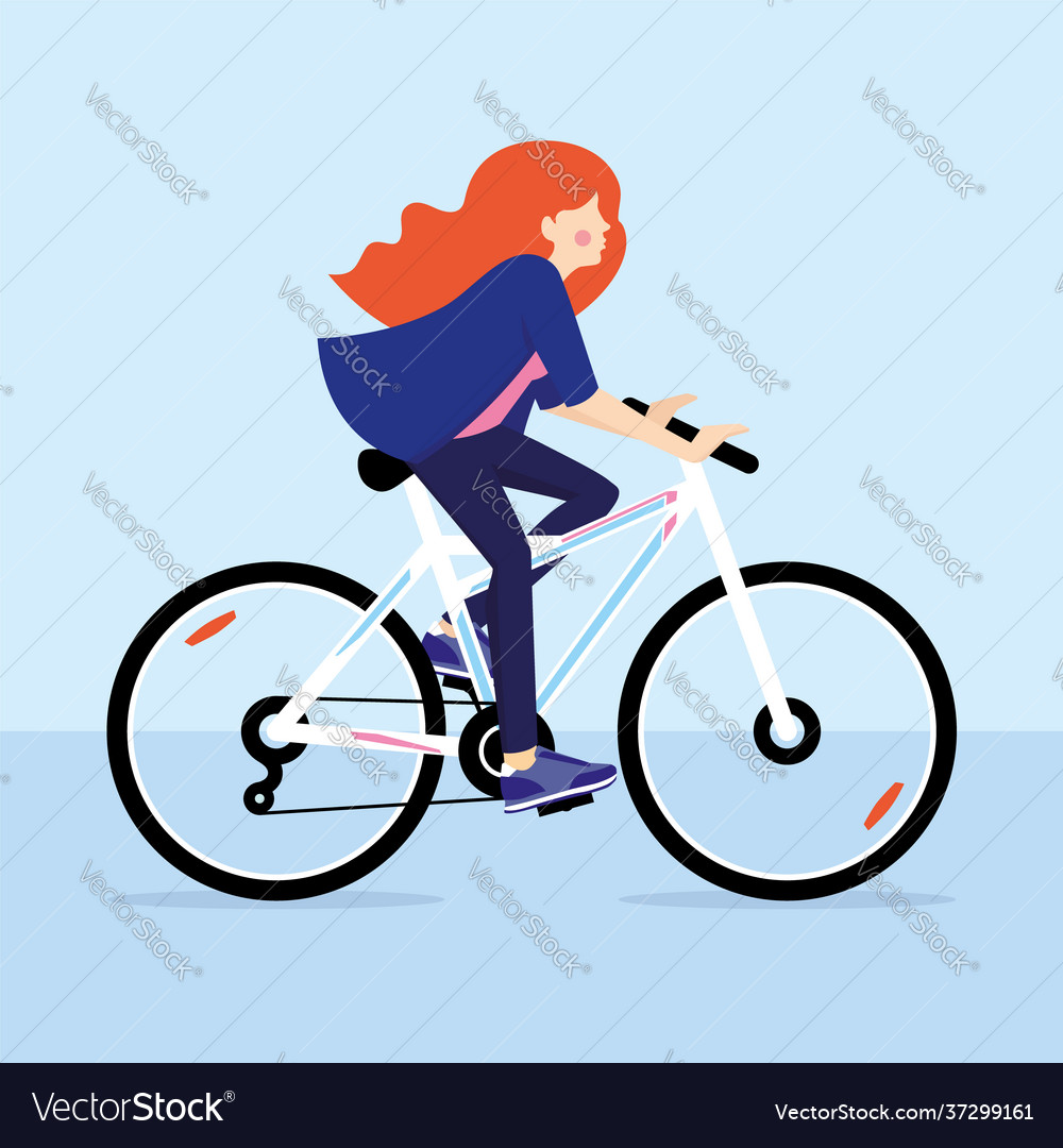Redhead Mädchen Fahrrad fahren