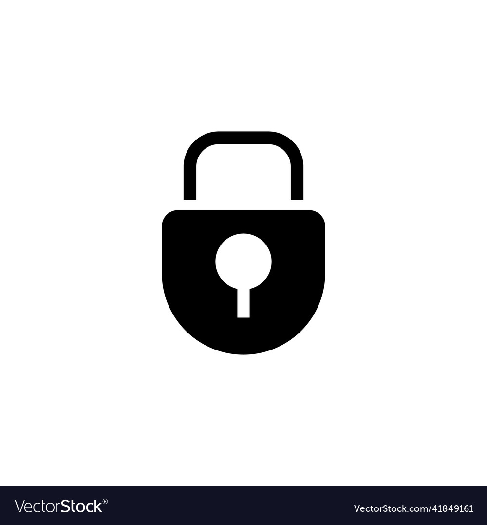 Security silhouette icon a padlock lock editable