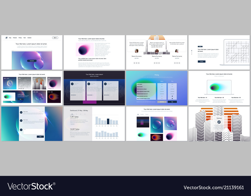 Templates for website design minimal Royalty Free Vector