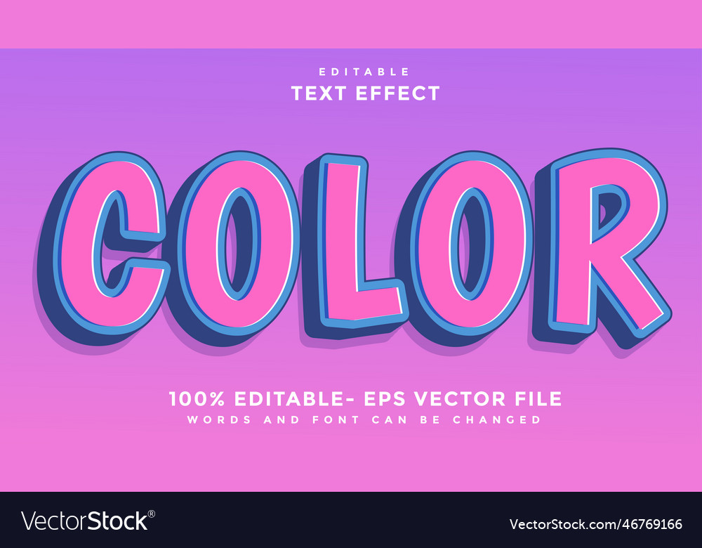 3d minimal gradient word color editable text vector image 3d minimal gradient word color editable text