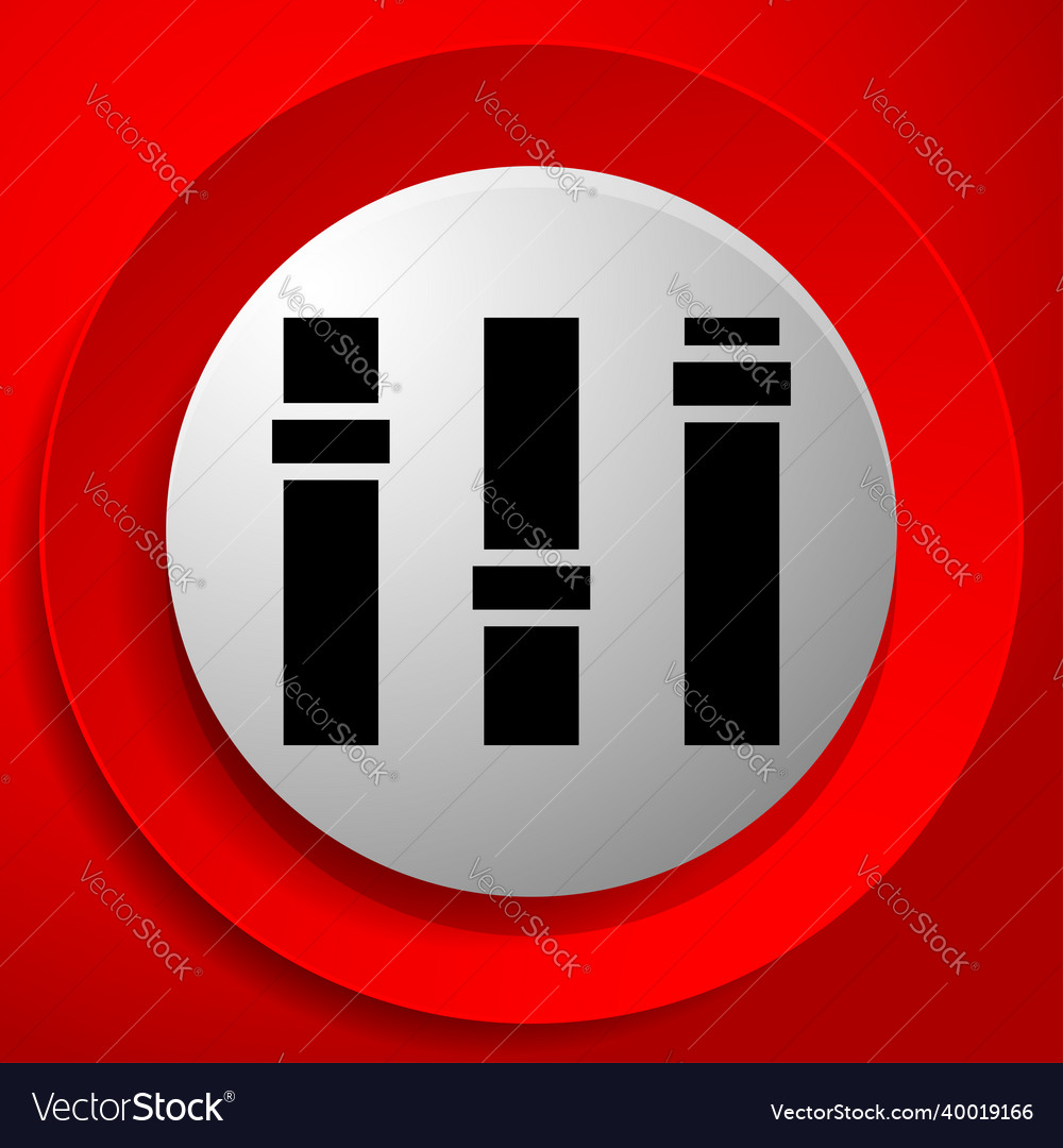 Adjuster slider tuner fader bars with levers knobs vector image Adjuster slider tuner fader bars with levers knobs