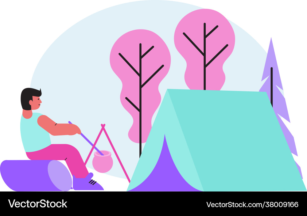 Camping flat icon Royalty Free Vector Image - VectorStock
